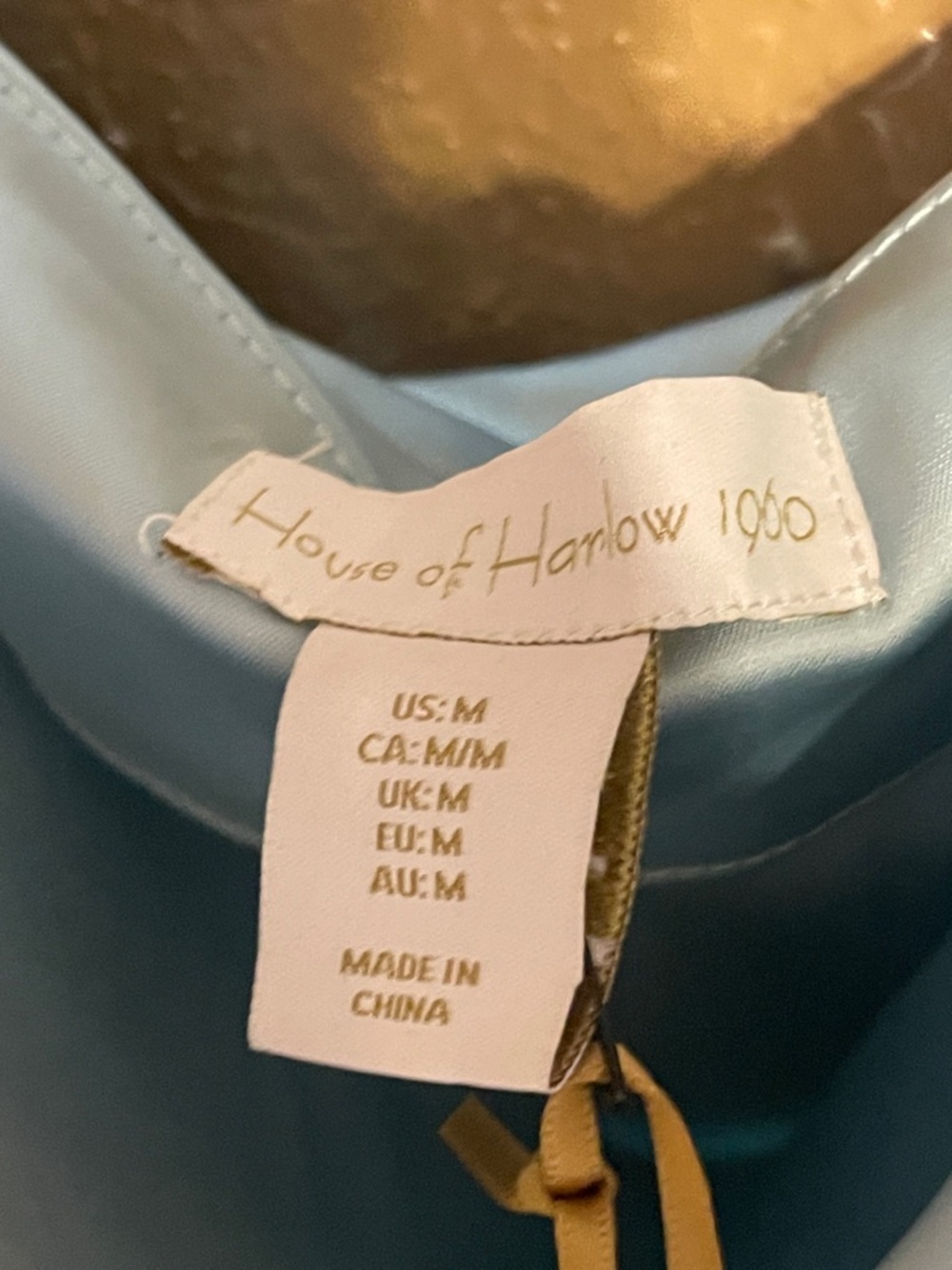 House of Harlow 1960 Light Blue Cowl-Neck Chain-Strap Camisole - Picture 4 of 5